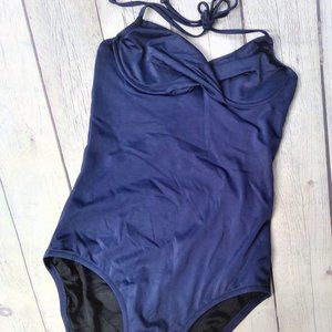 J. Crew | One Piece Halter Blue Swimsuit Size 2